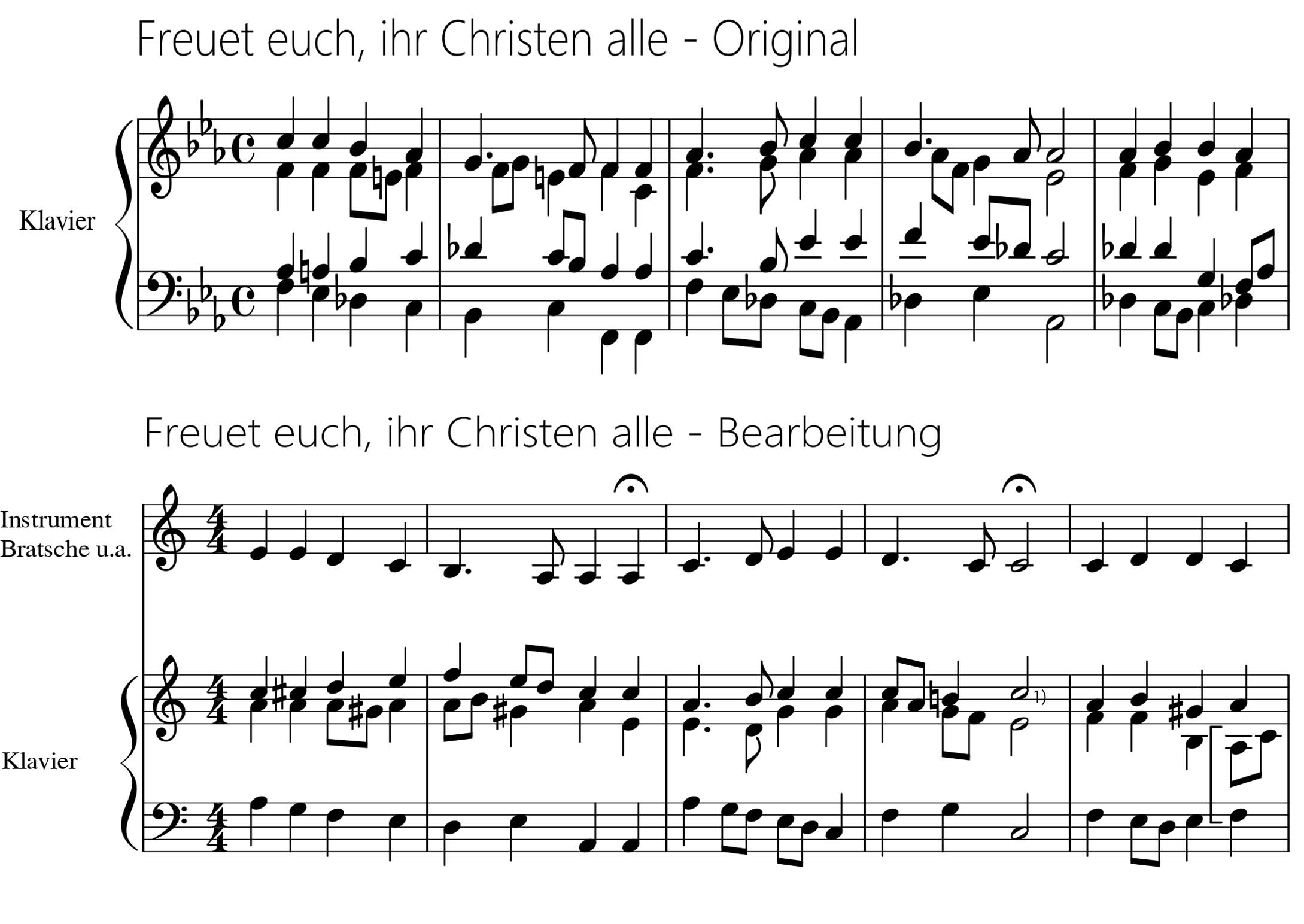 Noten-Bilder - Notenbilder vor und nach Bearbeitung -